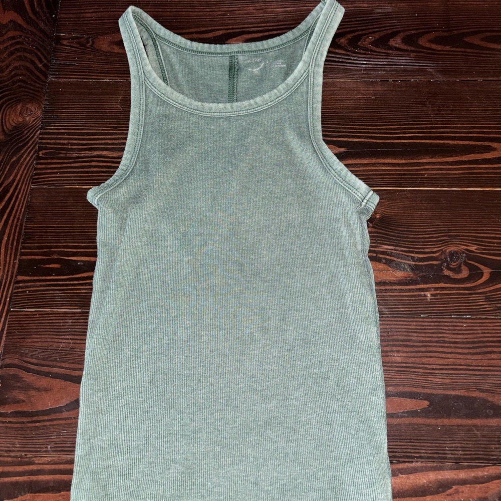 Aerie Green Ribbed Tank Top